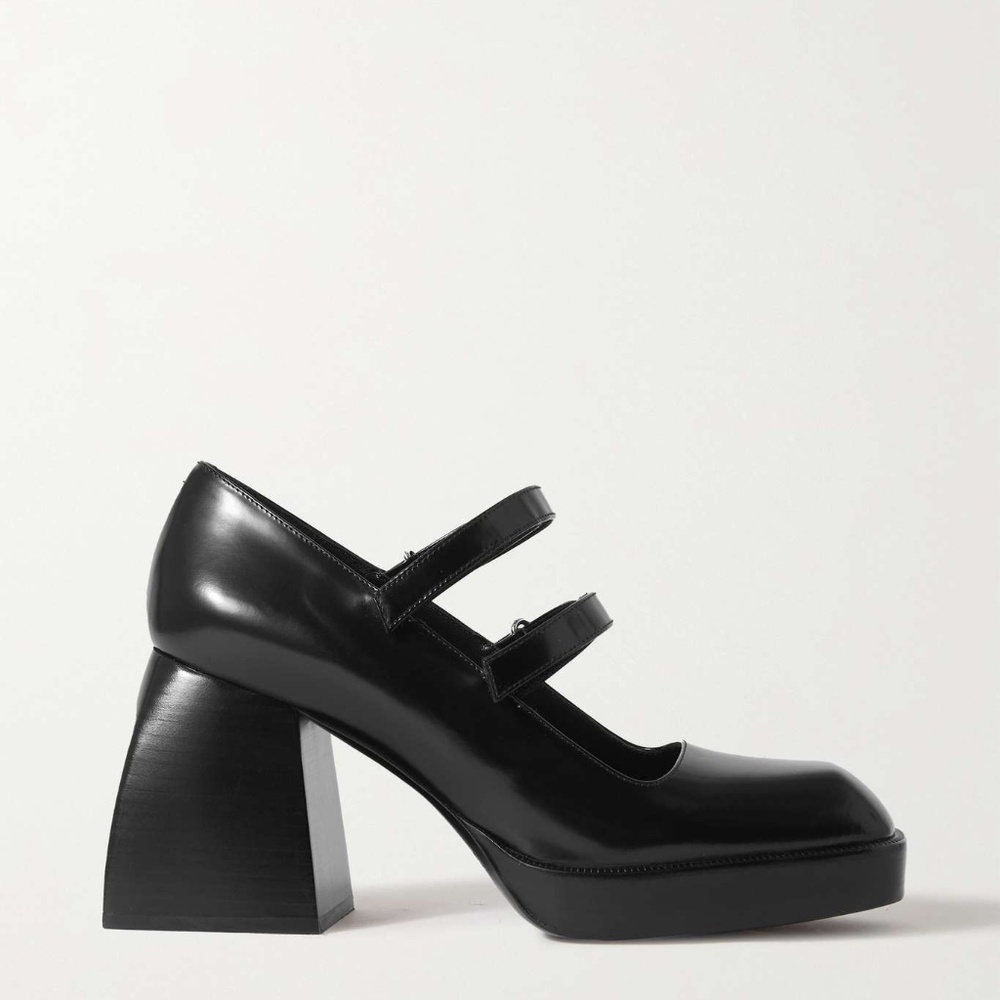Nodaleto Bulla Babies Black Glassed, Sz 37.5 or 7.5 US